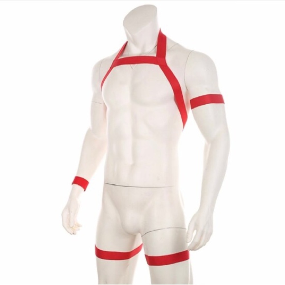 Mens Halter Neck Elastic Body Chest Harness